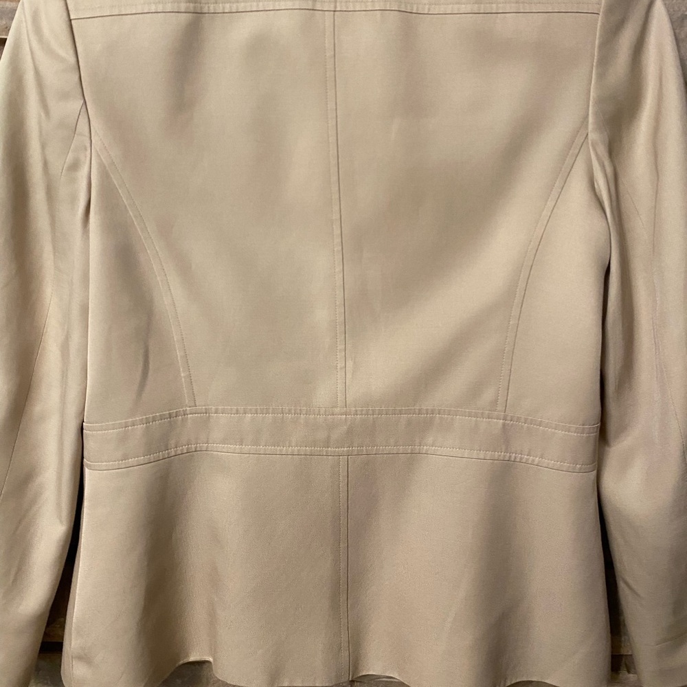 TALBOTS Womens Blazer SZ 10 Light Cream/Ivory Safari Style Lightweight - Picture 4 of 14